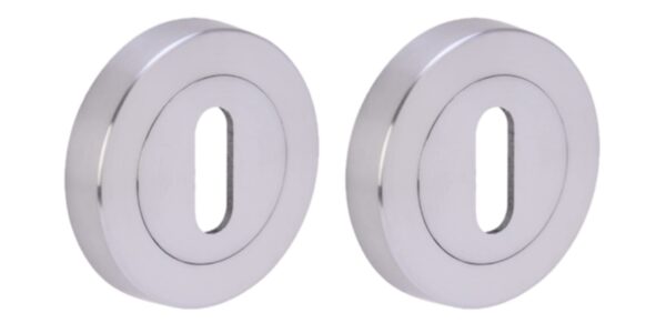 2 Pack Keyhole Door Lock Escutcheon Covers - Satin Chrome