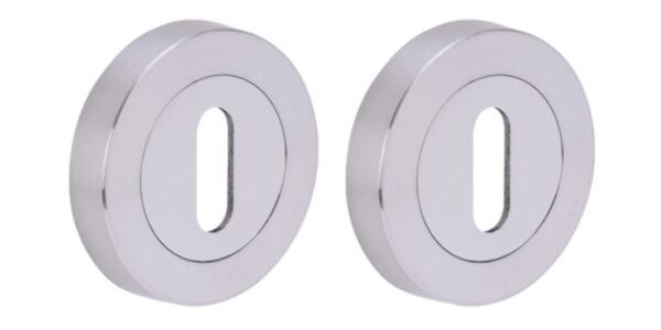 2 Pack Keyhole Door Lock Escutcheon Covers - Polished/Satin Chrome