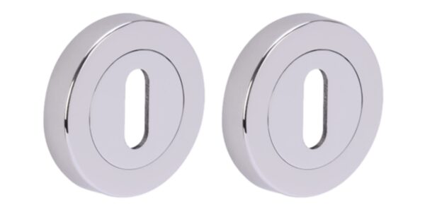 2 Pack Keyhole Door Lock Escutcheon Covers - Polished Chrome