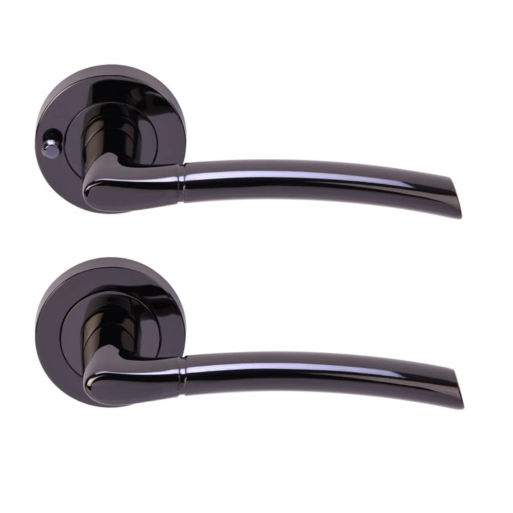 Nemo Privacy Lever on Rose Door Pack (76mm) - Black Nickel - Image 2