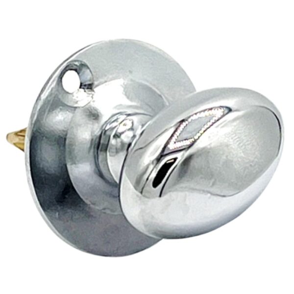 Oval Thumbturn for Mortice Security Rack Bolt - Polished Chrome