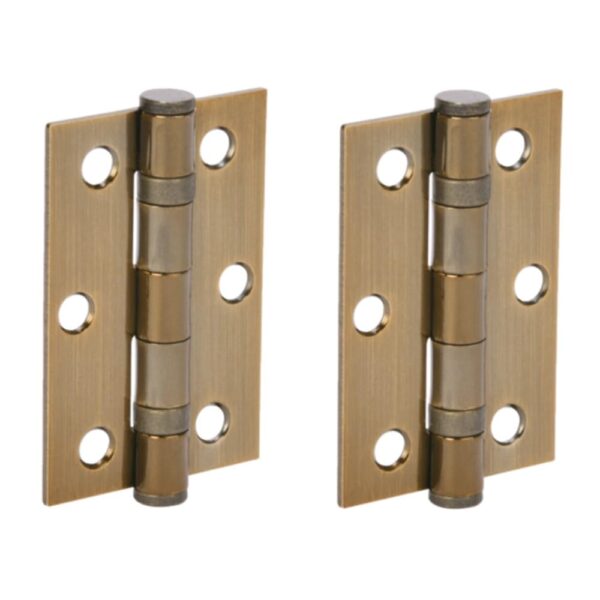 Door Hinges 1 Pair 76mm / 3 inch Ball Bearing, with Screws - Antique Bronze