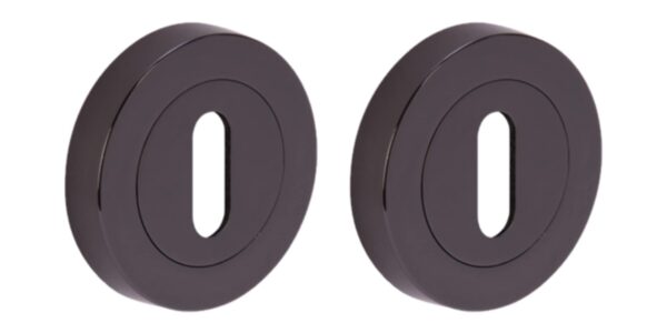 2 Pack Keyhole Door Lock Escutcheon Covers - Black Nickel