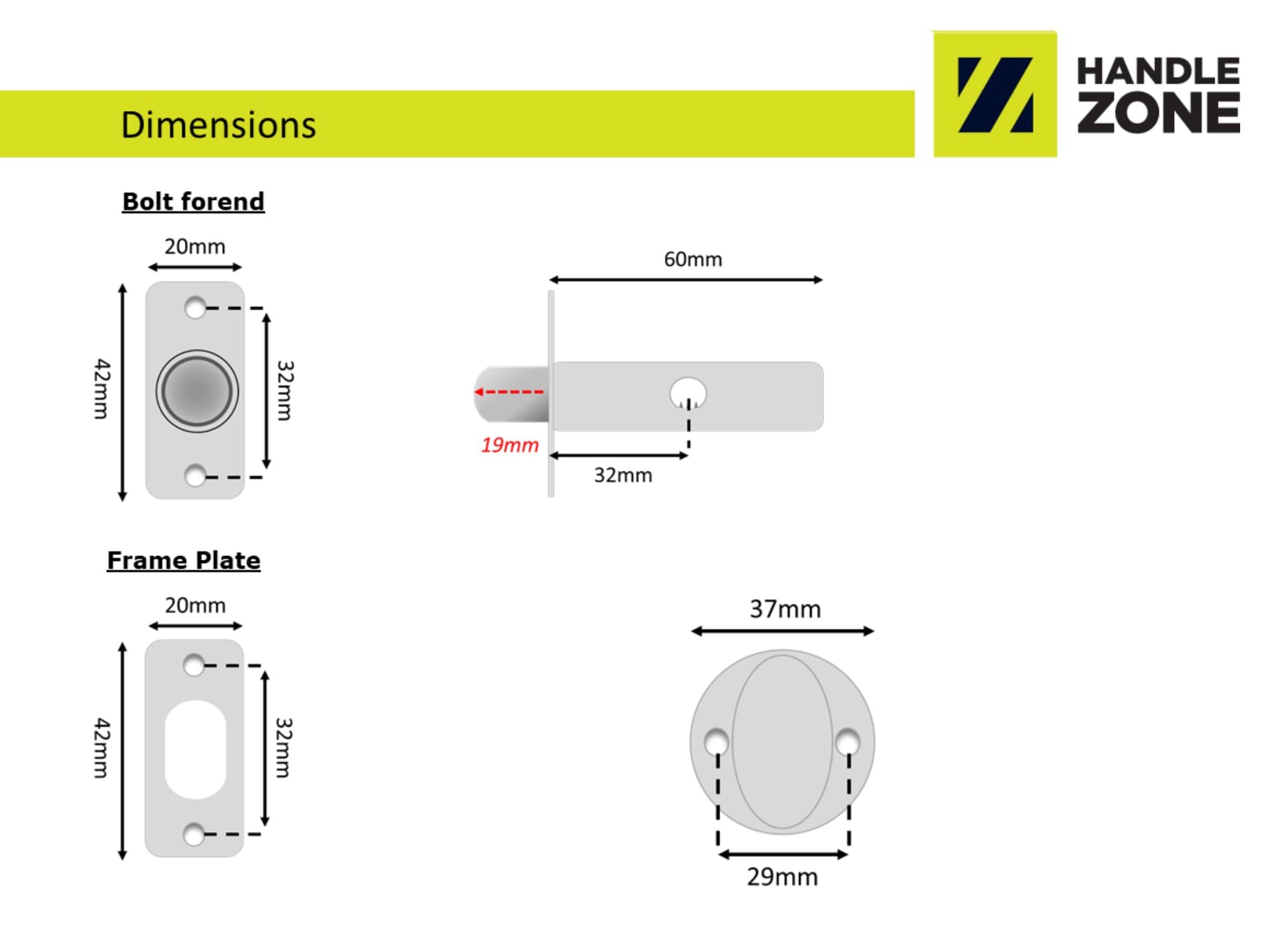 2 Pack Mortice Security Door Bolts, 60mm Silver Rack Bolt, with Polished Chrome Oval Thumbturns - Image 6