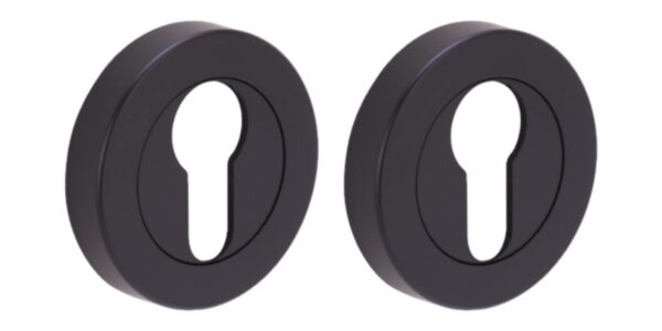 2 Pack Euro Cylinder Door Lock Key Escutcheon Covers - Black Matt