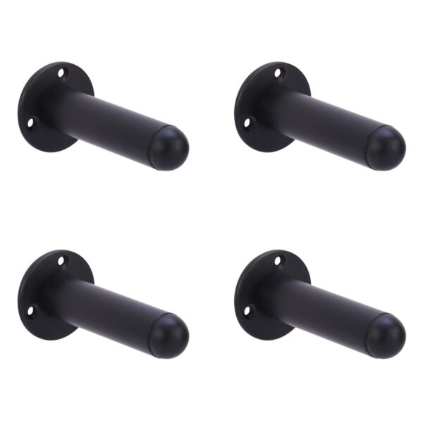 4 Pack 75mm / 3 inch Projecting Door Stops - Black Matt