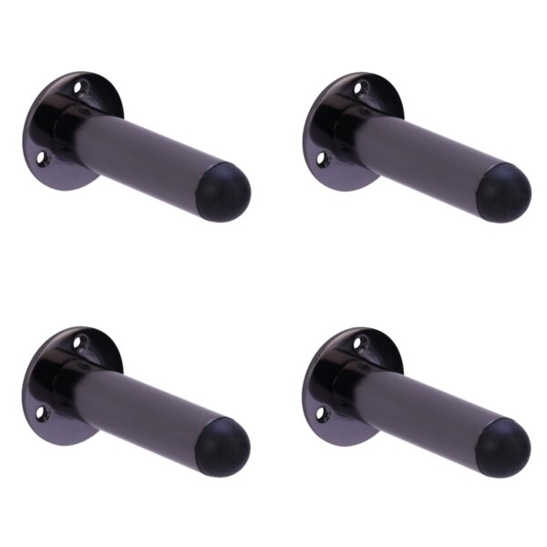 4 Pack 75mm / 3 inch Projecting Door Stops - Black Nickel
