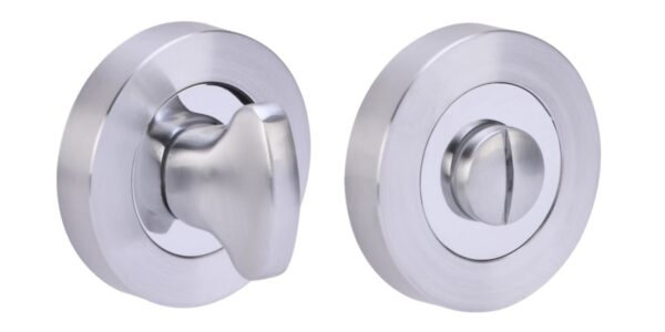 Bathroom Thumbturn and Release Set - Polished/Satin Chrome