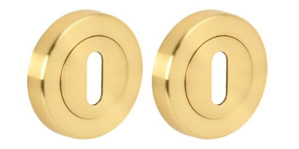 2 Pack Keyhole Door Lock Escutcheon Covers - Satin Brass
