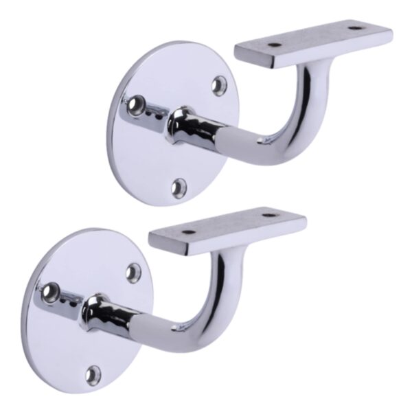 2 Pack Heavy Duty Handrail Brackets - Polished Chrome