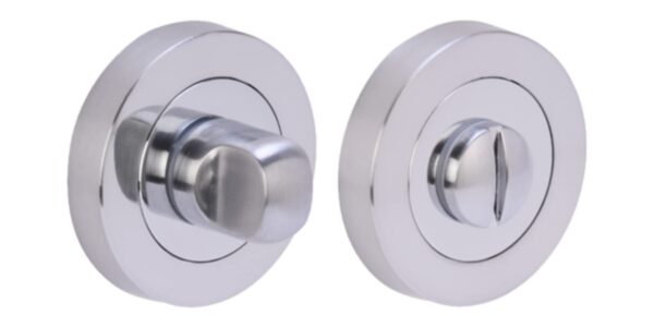 Bathroom Thumbturn and Release Set - Polished/Satin Chrome