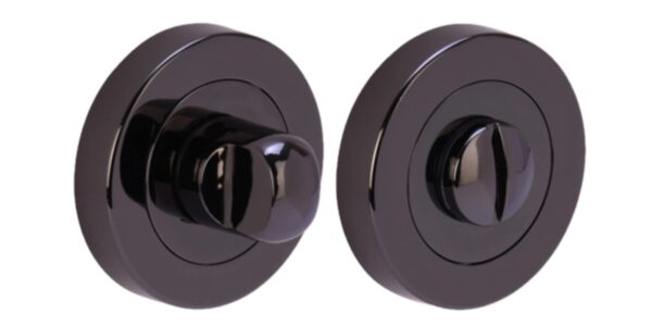 Bathroom Thumbturn and Release Set - Black Nickel