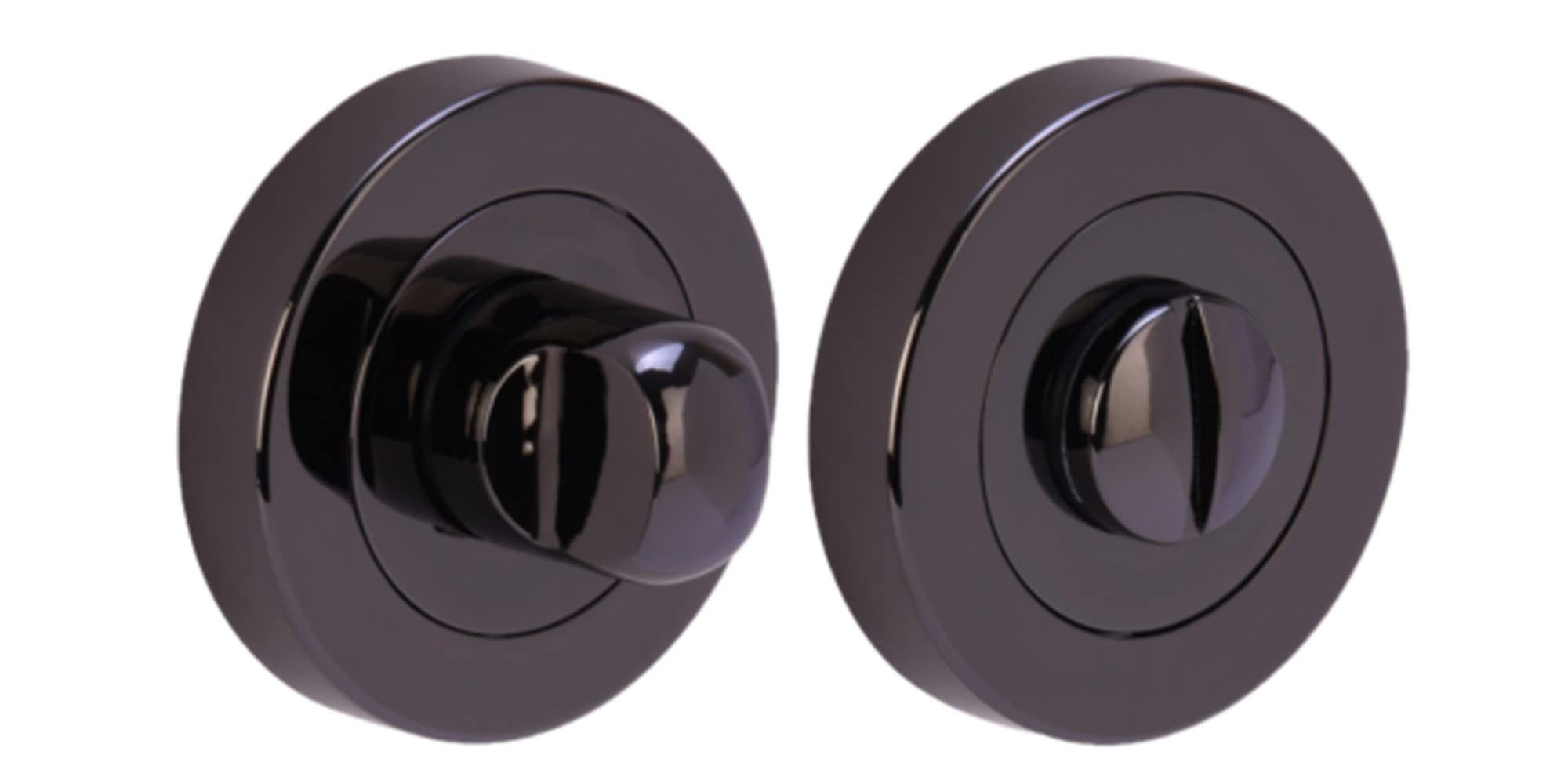 Bathroom Thumbturn and Release Set - Black Nickel