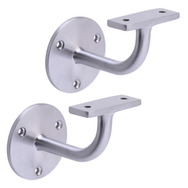 2 Pack Heavy Duty Handrail Brackets - Satin Chrome