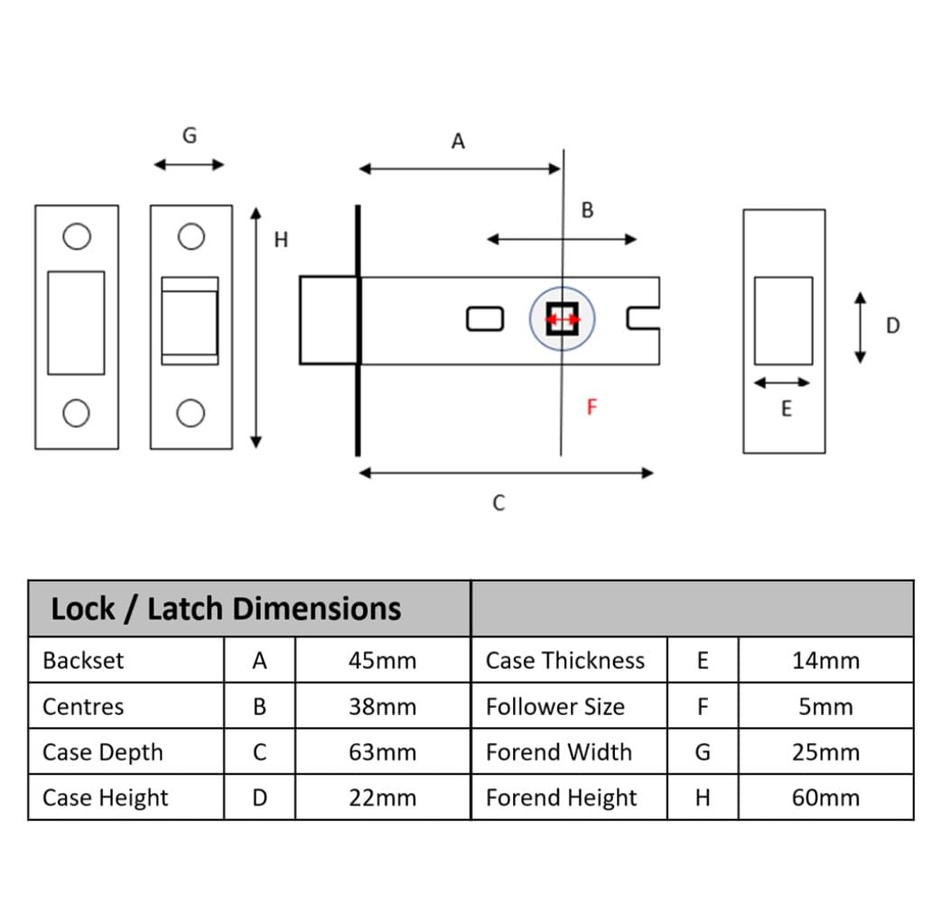 65mm Tubular Mortice Deadbolt - Polished Stainless Steel - 45mm Backset - Image 3