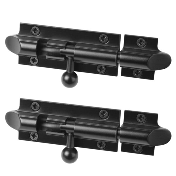 2 Pack Bell Shaped Premium Sliding Door Bolts - 75x32mm - Black Matt