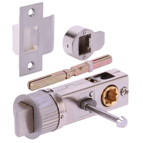 76mm Bullet Privacy Latch - Satin Nickel - 57mm Backset