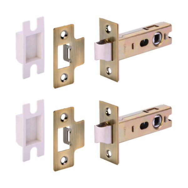2 Pack 76mm / 3 inch Antique Bronze Tubular Mortice Latch - 57mm Backset