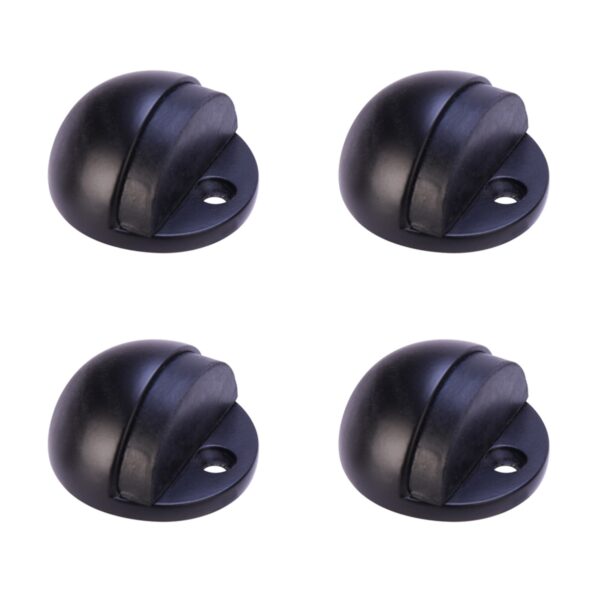4 Pack Floor Mounted Door Stops - Black Matt