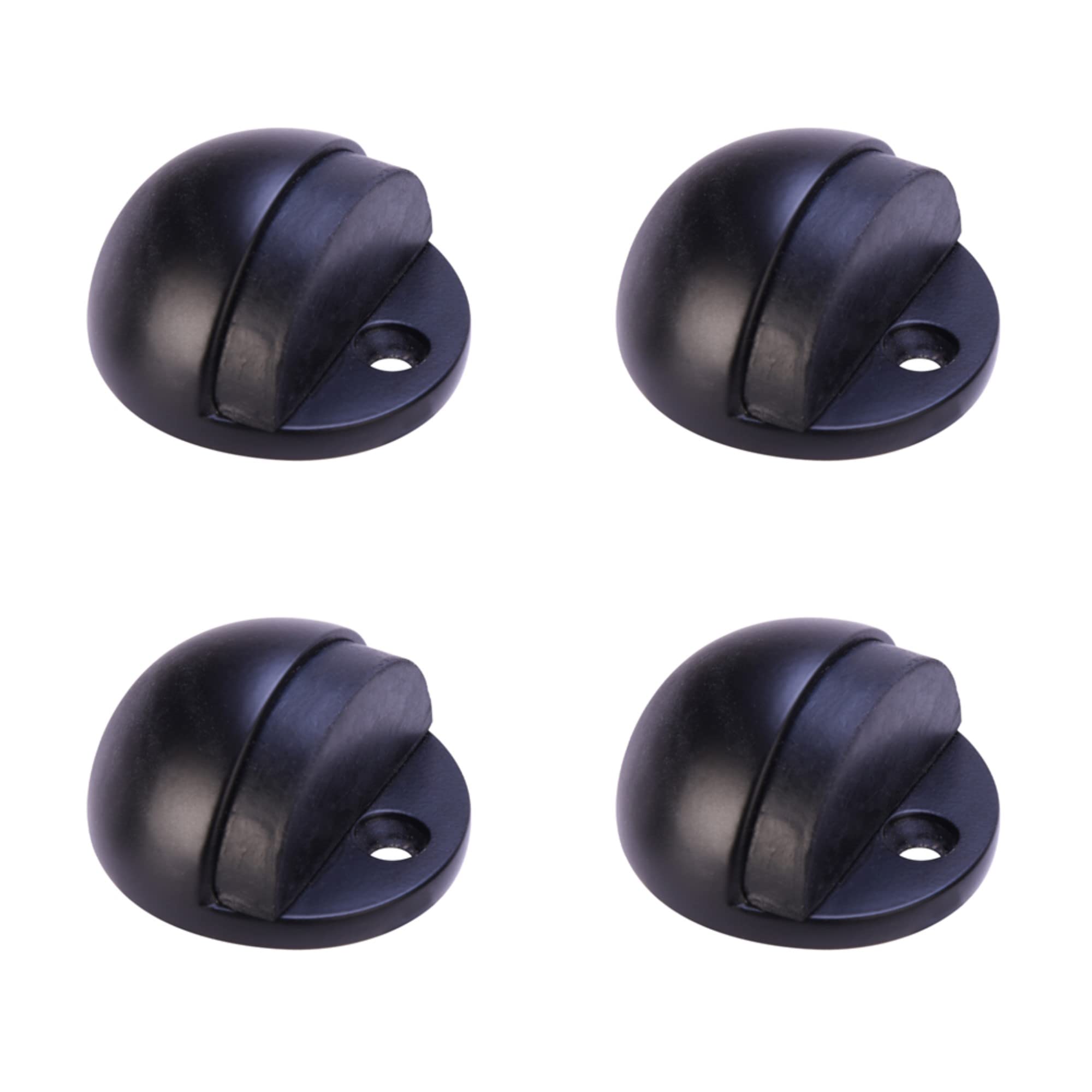 4 Pack Floor Mounted Door Stops - Black Matt