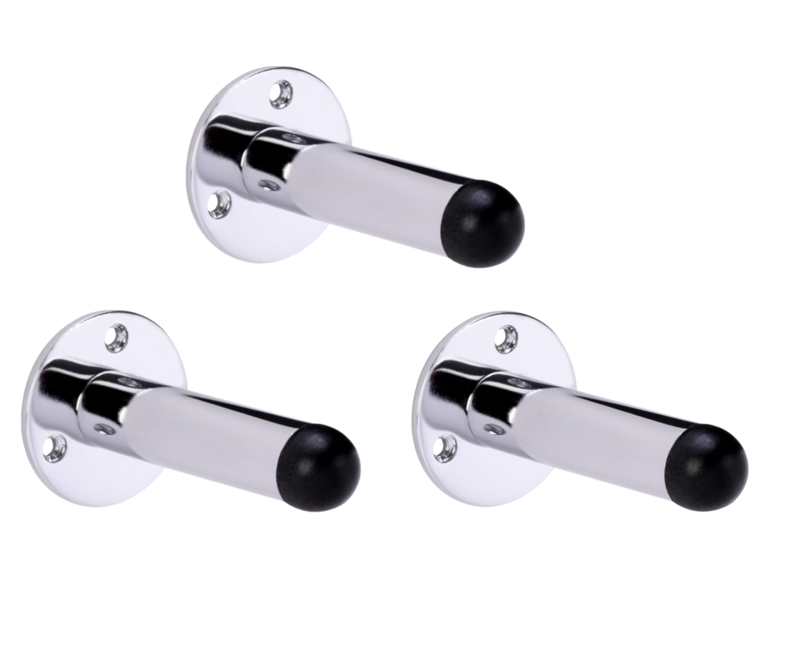 3 Pack 75mm / 3 inch Projecting Door Stops - Polished Chrome