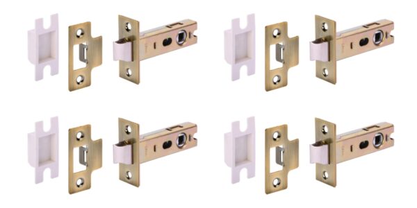 4 Pack 76mm / 3 inch Antique Bronze Tubular Mortice Latch - 57mm Backset