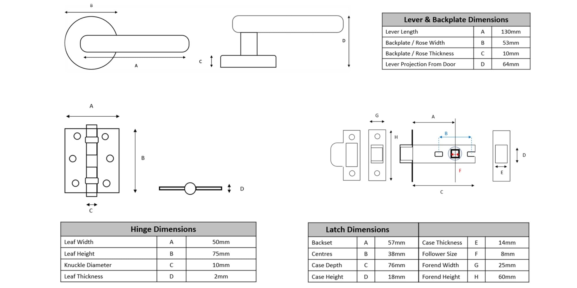 7 Sets Tucana Internal Door Handles on Rose Lever Latch Door Packs (76mm) - Polished/Satin Nickel - Image 5