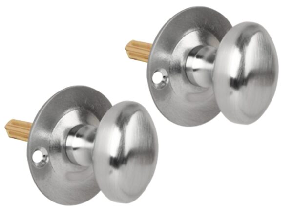 2 Pack Oval Thumbturns for Mortice Security Rack Bolts - Satin Chrome