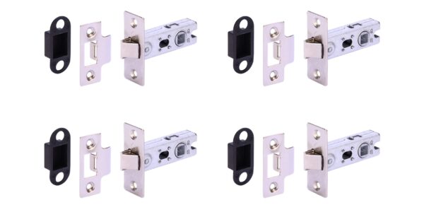 4 Pack 65mm (2 1/2 inch) Silver Nickel Tubular Mortice Latch - 45mm Backset
