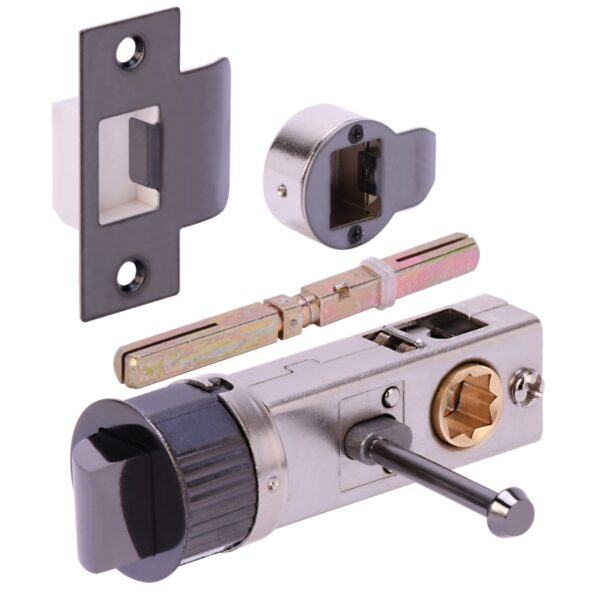 76mm Bullet Privacy Latch - Black Nickel - 57mm Backset