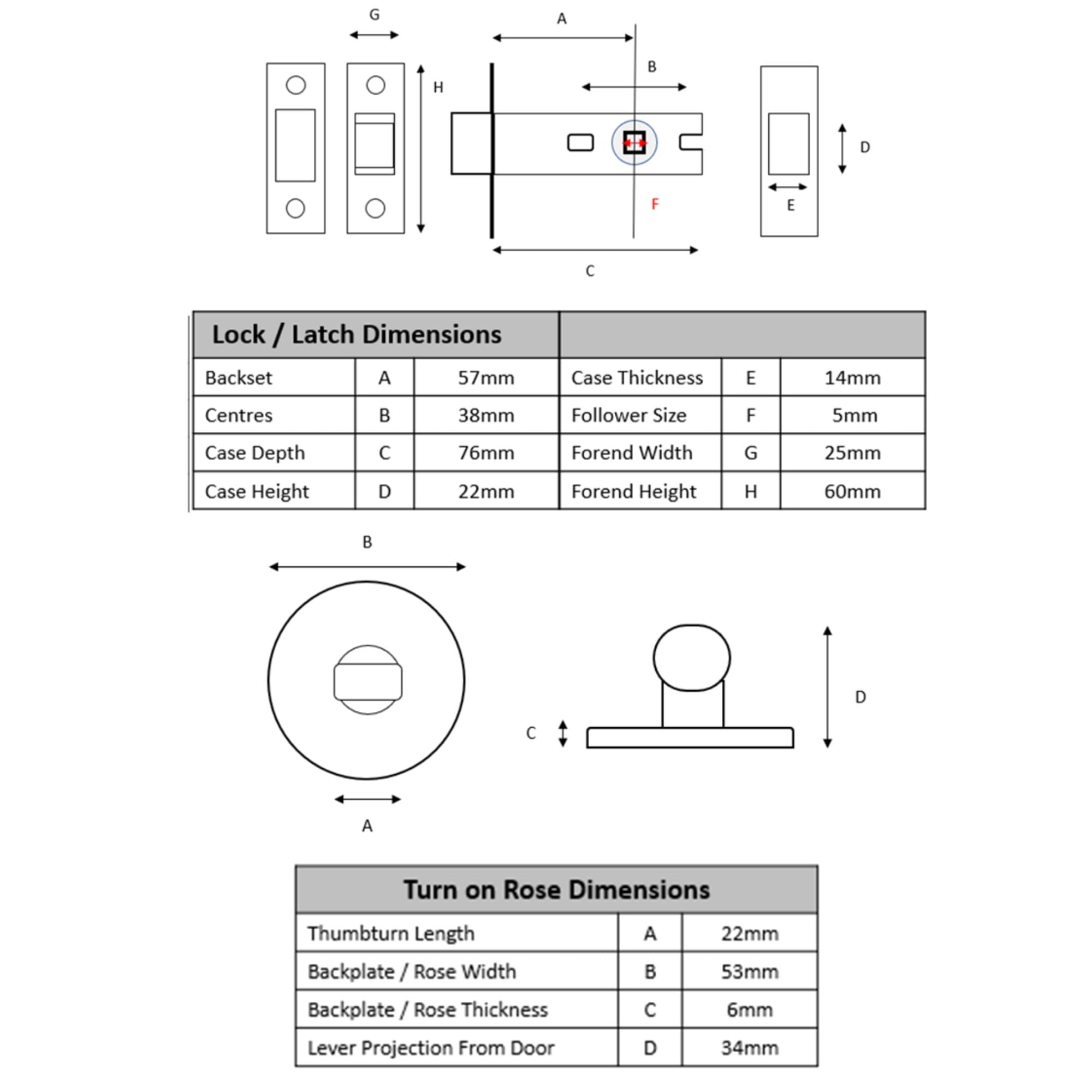 SSS Bathroom Toilet Door Kit - Turn with Blind Release - Satin Stainless Steel - 76mm Bolt (57mm Backset) - Image 6