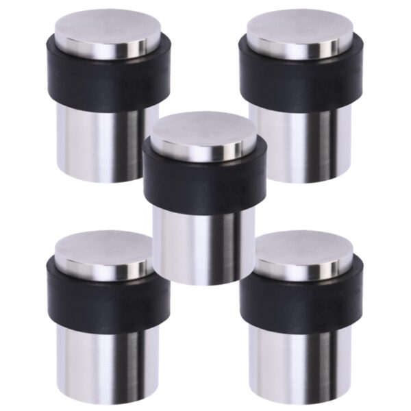 5 Pack Floor Mounted Collared Door Stops 30mm x 40mm, Concealed Fixing - Satin Stainless Steel