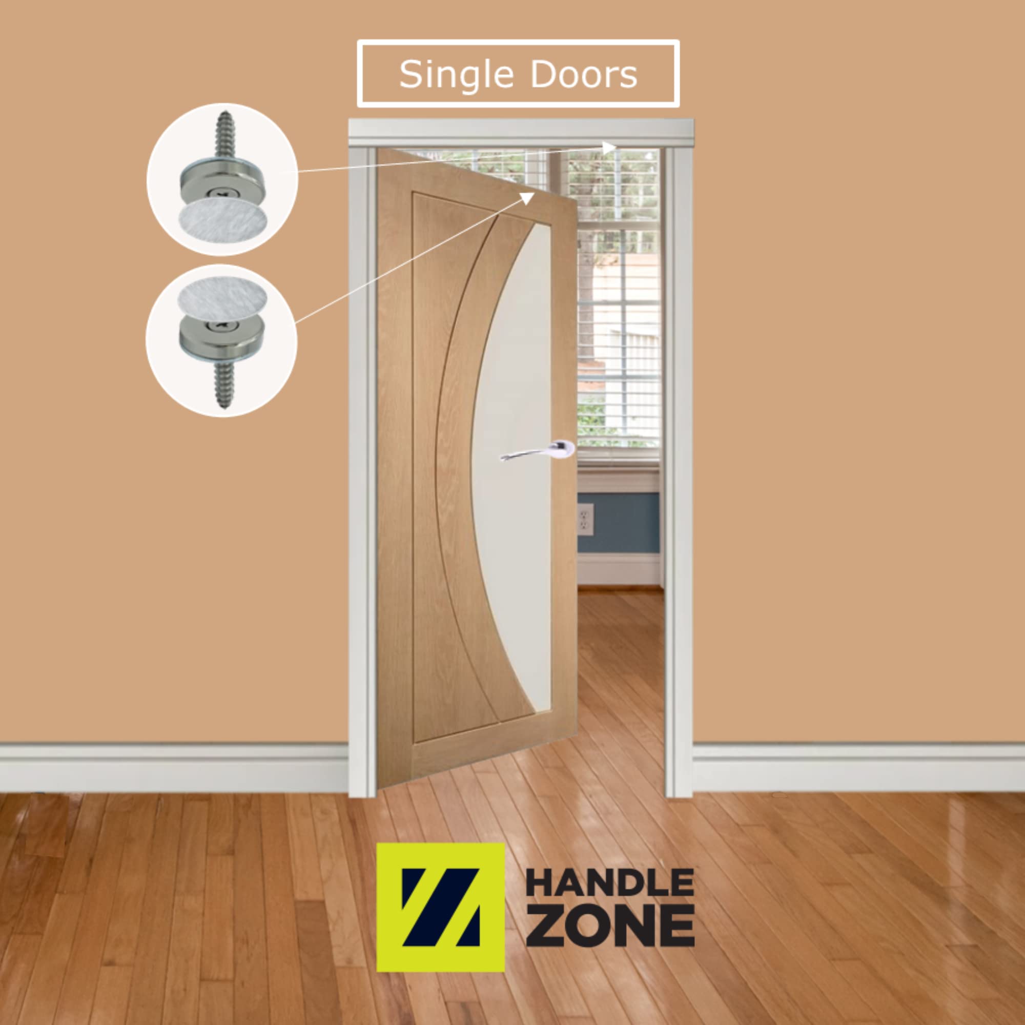 4 Set Pack Flush Mounted Magnetic Catch, Concealed Fixing - Satin Stainless Steel - Image 5