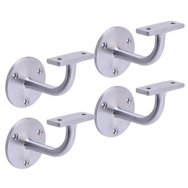 4 Pack Heavy Duty Handrail Brackets - Satin Chrome