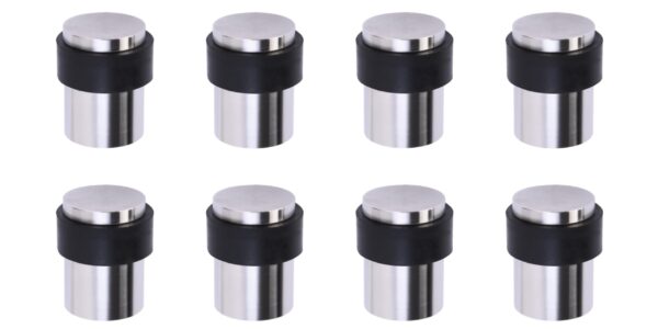 8 Pack Floor Mounted Collared Door Stops 30mm x 40mm, Concealed Fixing - Satin Stainless Steel