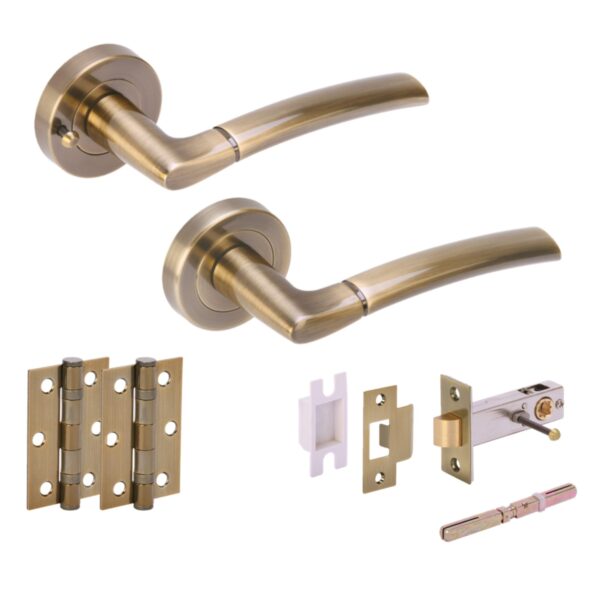 Nemo Privacy Lever on Rose Door Pack (76mm) - Antique Bronze