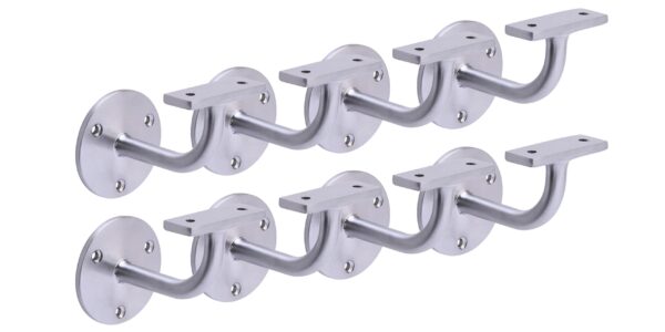 8 Pack Heavy Duty Handrail Brackets - Satin Chrome