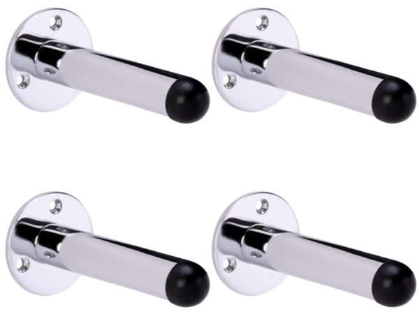 4 Pack 115mm Extra Long/Extended Projecting Door Stops - Polished Chrome