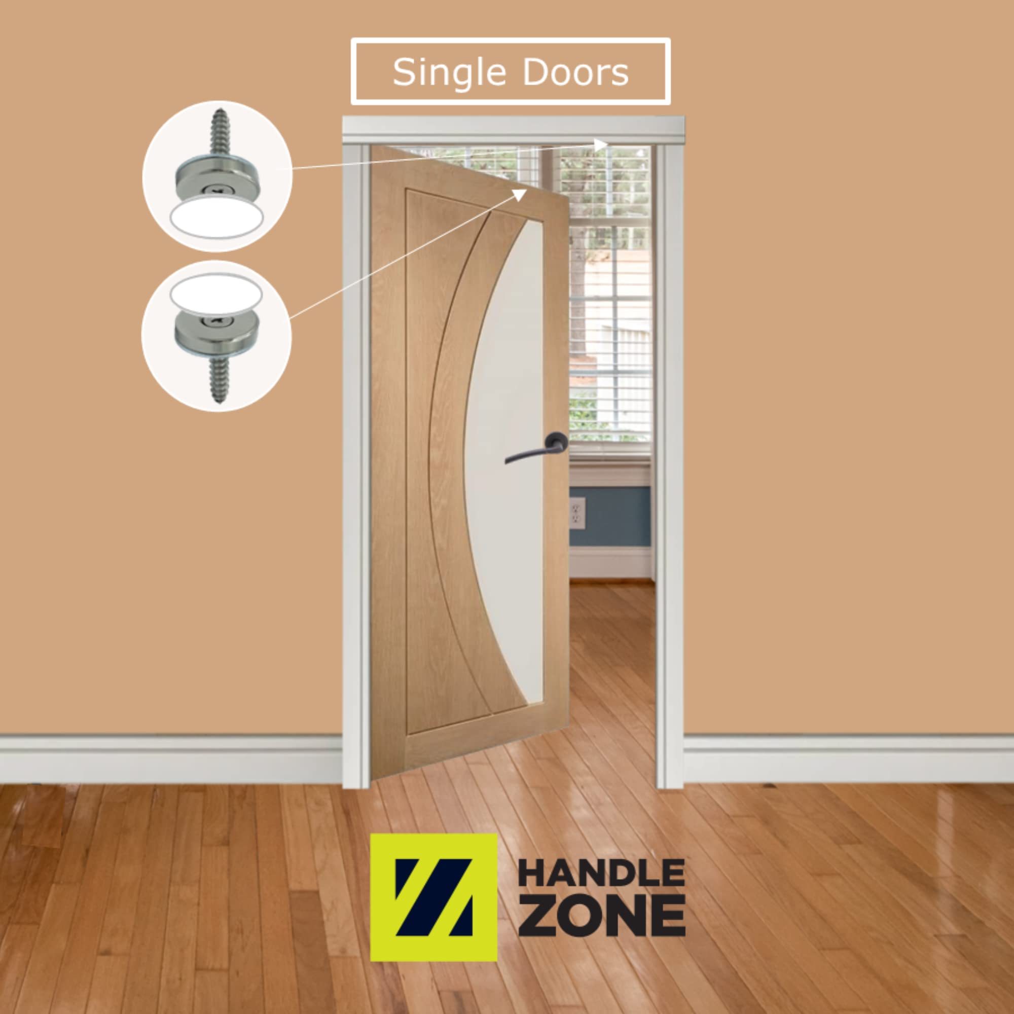 4 Set Pack Flush Mounted Magnetic Catch, Concealed Fixing - White - Image 5