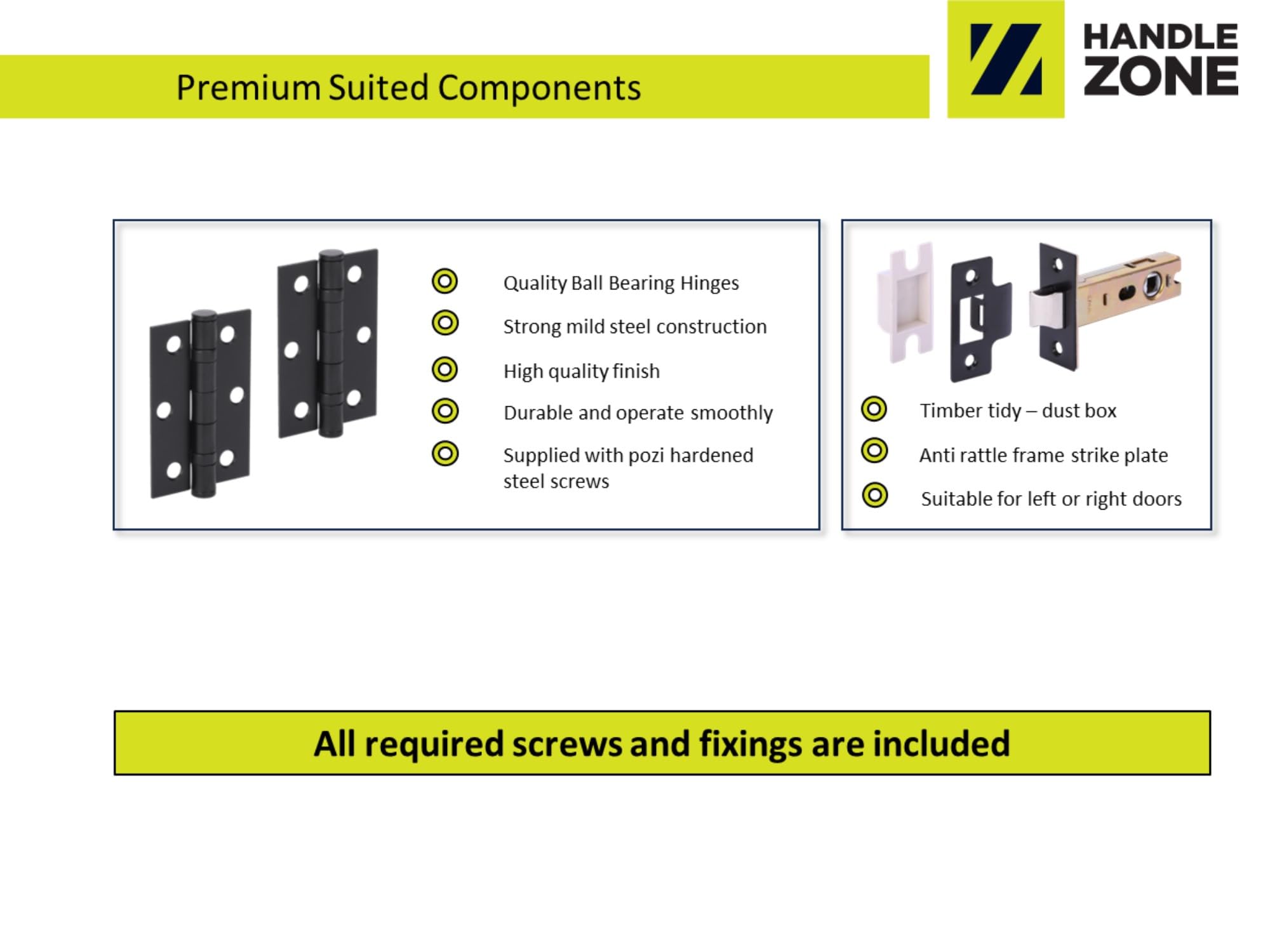 7 Sets Zena Internal Door Handles on Rose Lever Latch Door Packs (76mm) - Black Matt - Image 4