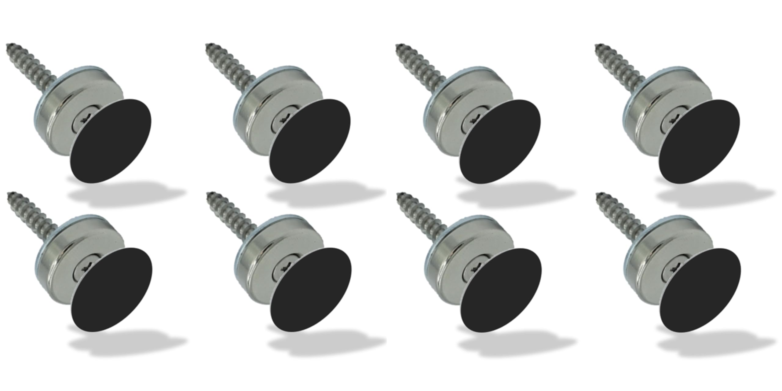 4 Set Pack Flush Mounted Magnetic Catch, Concealed Fixing - Black Matt