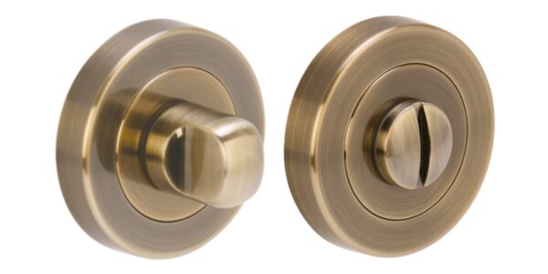 Bathroom Thumbturn and Release Set - Antique Bronze
