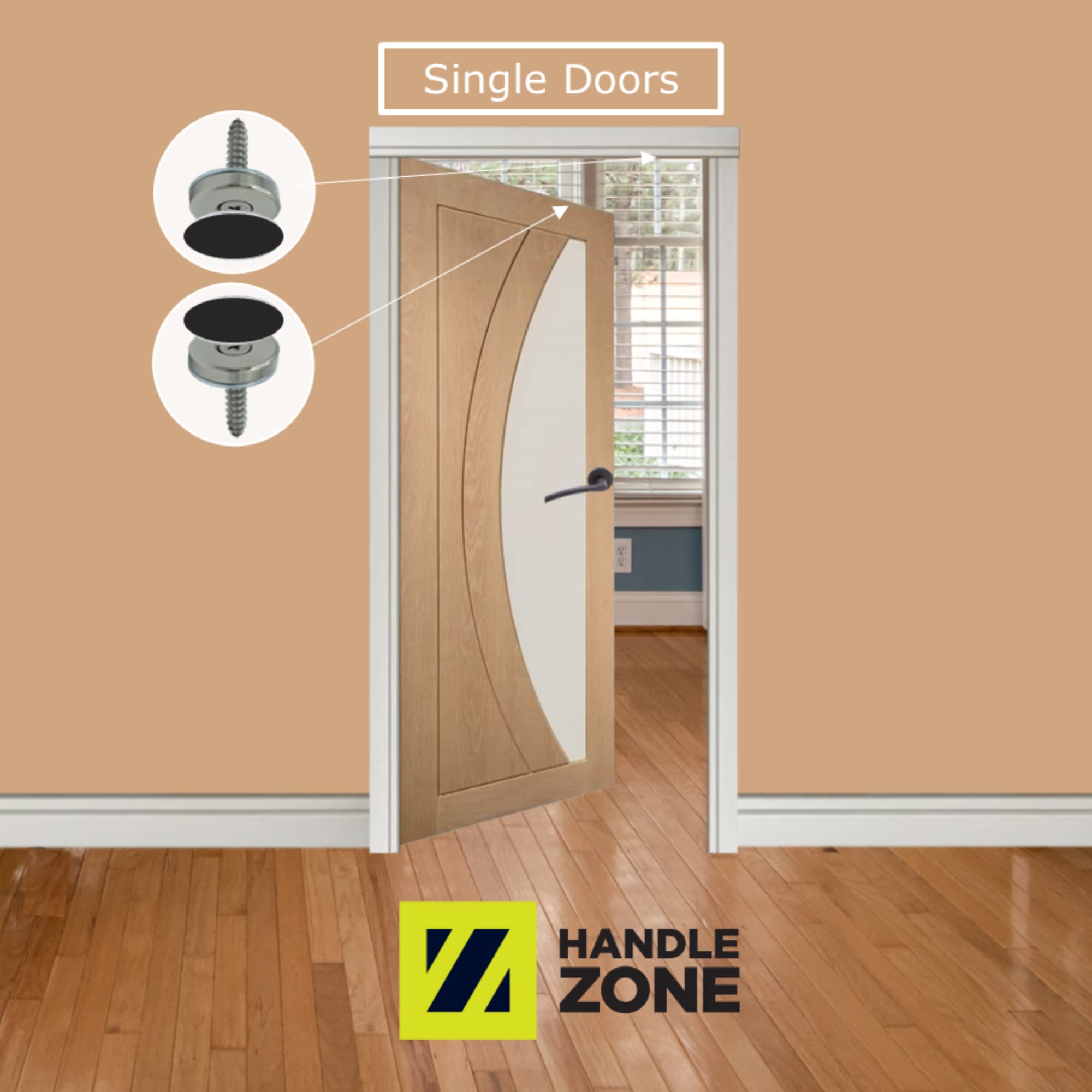 2 Set Pack Flush Mounted Magnetic Catch, Concealed Fixing - Black Matt - Image 5