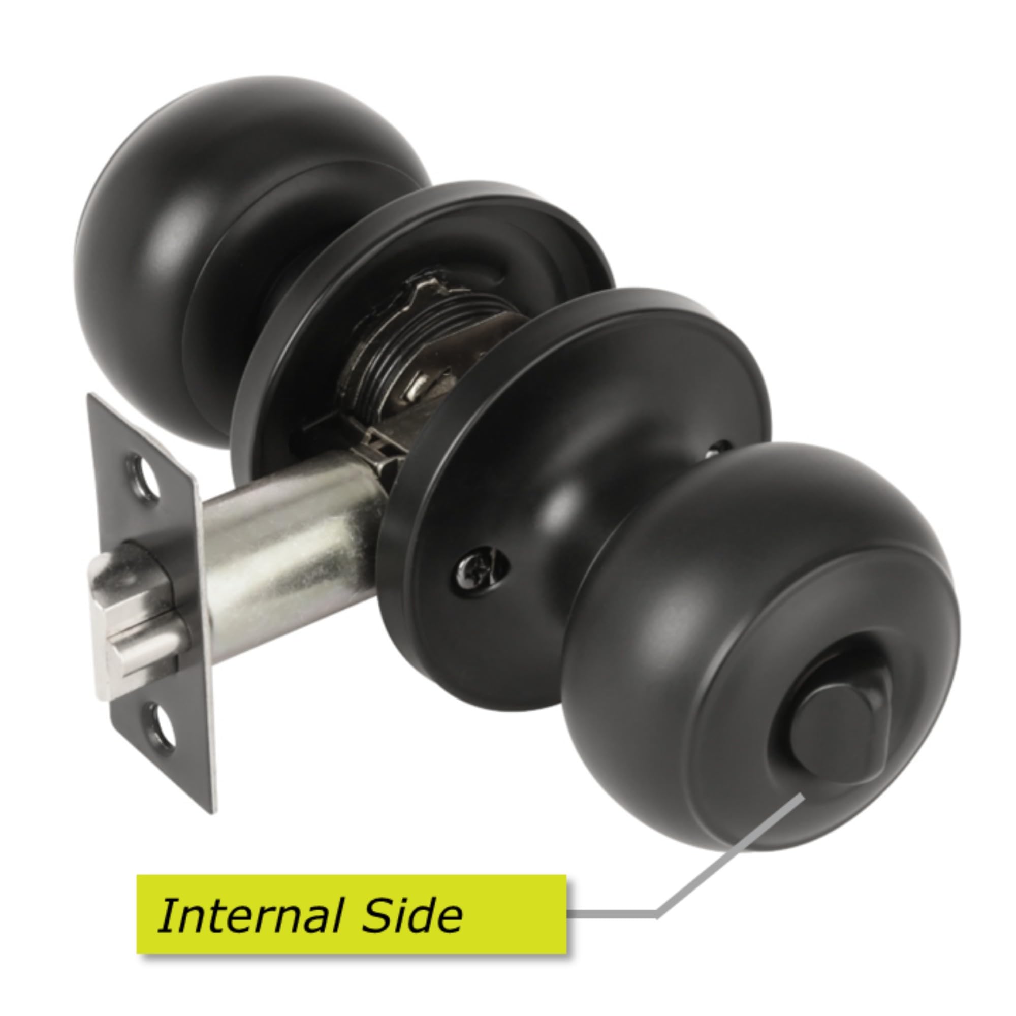 5 Sets Riva Entrance Knobset, Key Locked Door Knobset, Adjustable 60-70mm Latch – Black Matt - Image 2