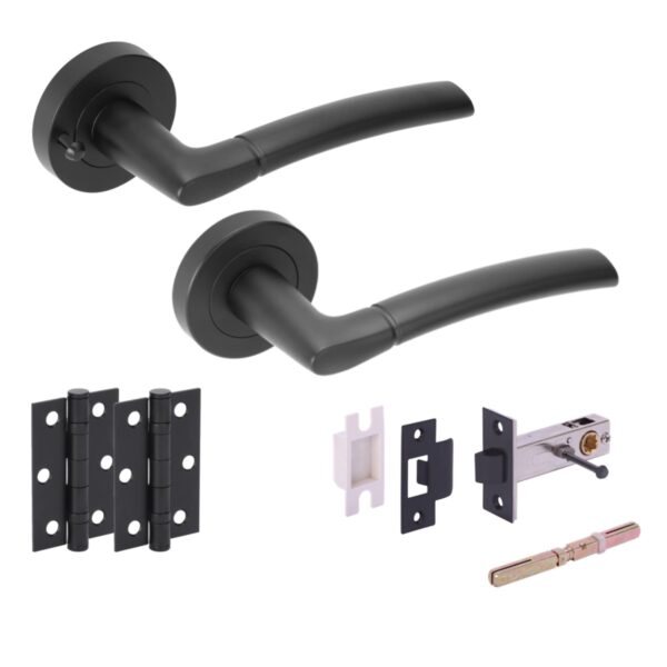 Nemo Privacy Lever on Rose Door Pack (76mm) - Black Matt