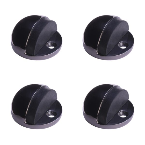 4 Pack Floor Mounted Door Stops - Black Nickel
