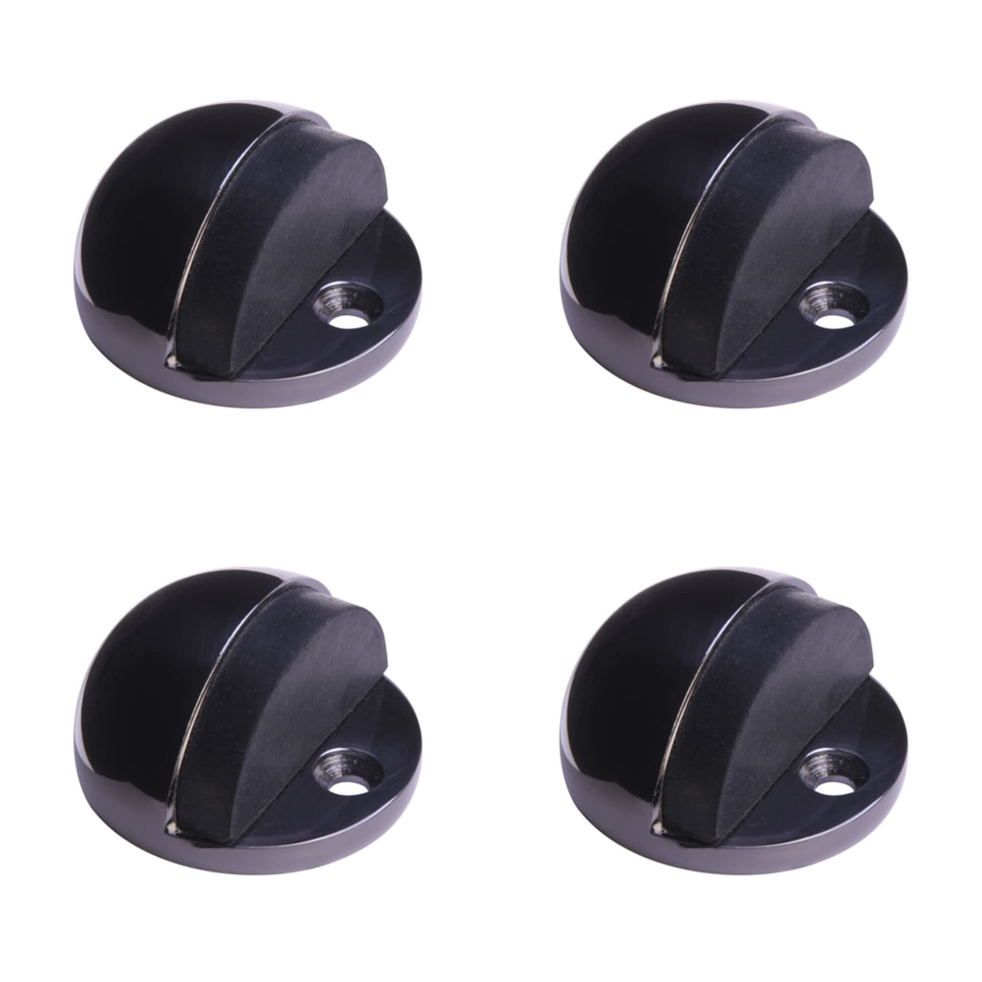 4 Pack Floor Mounted Door Stops - Black Nickel