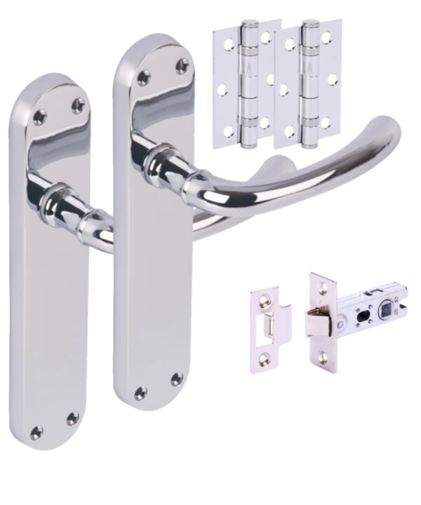 Avis Internal Door Handles on Backplate Lever Latch Door Pack (76mm) - Polished Chrome