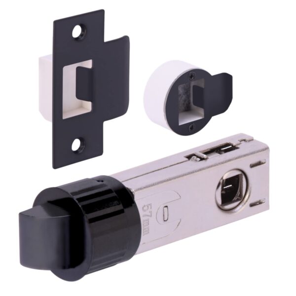 76mm Bullet Passage Latch - Black Matt - 57mm Backset