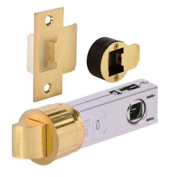 76mm Bullet Passage Latch - Satin Brass - 57mm Backset